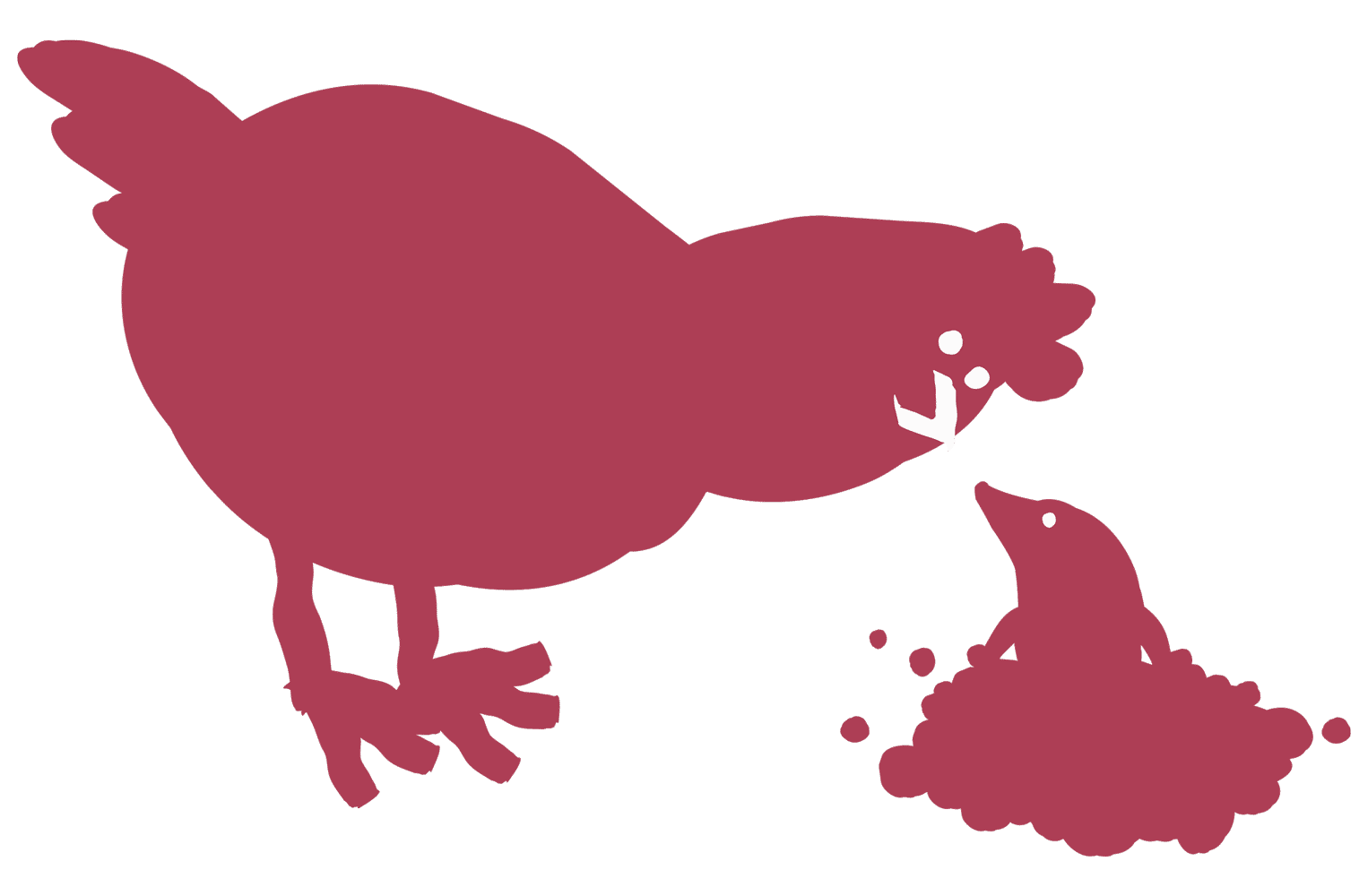 Illustration Huhn und Maulwurf